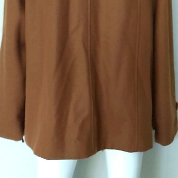 George Wool Blend Camel Color Coat & Scarf. Sz Large NWOT - Picture 10 of 15